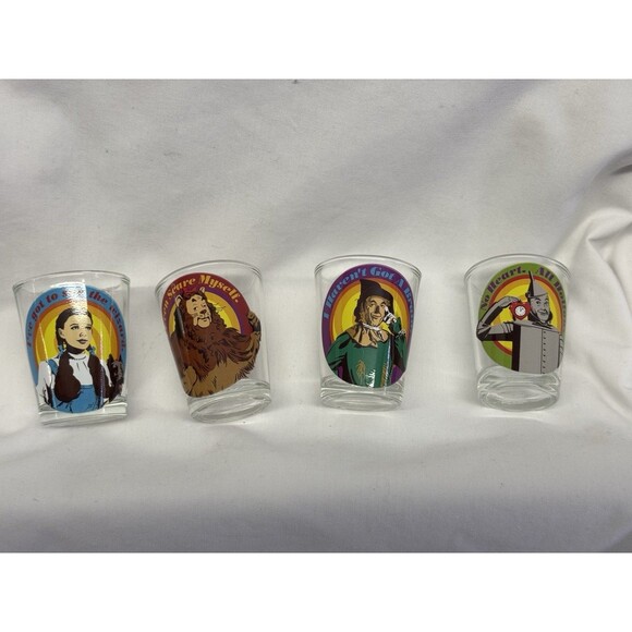 Wizard of Oz Shot Glasses Dorothy Gale, Cowardly Lion, Scarecrow, Tin Man NEW - Picture 7 of 11